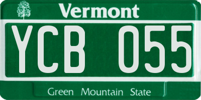VT license plate YCB055