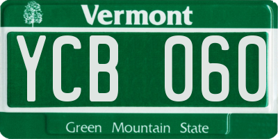 VT license plate YCB060