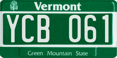 VT license plate YCB061