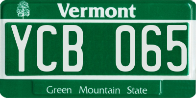 VT license plate YCB065