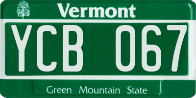 VT license plate YCB067