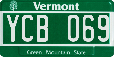 VT license plate YCB069