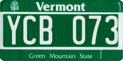 VT license plate YCB073