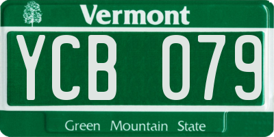 VT license plate YCB079