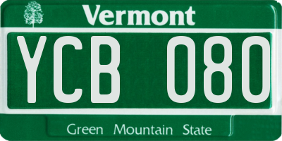 VT license plate YCB080