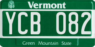 VT license plate YCB082