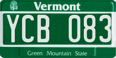 VT license plate YCB083