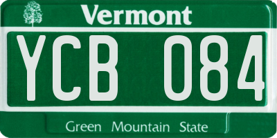 VT license plate YCB084