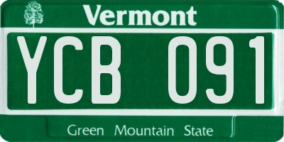 VT license plate YCB091