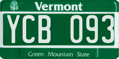 VT license plate YCB093