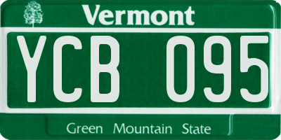 VT license plate YCB095