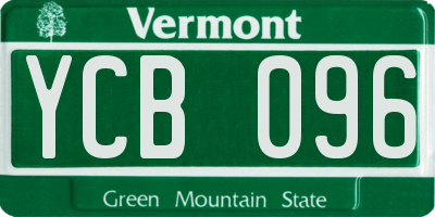VT license plate YCB096