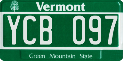 VT license plate YCB097