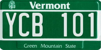 VT license plate YCB101