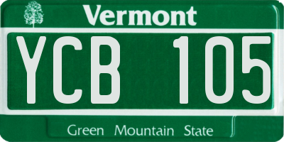 VT license plate YCB105