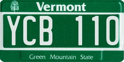VT license plate YCB110