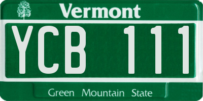 VT license plate YCB111