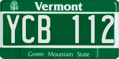 VT license plate YCB112