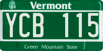 VT license plate YCB115