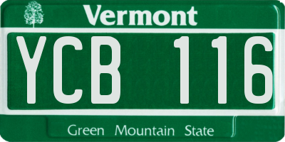 VT license plate YCB116