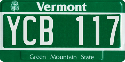 VT license plate YCB117