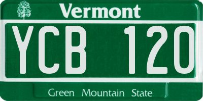 VT license plate YCB120