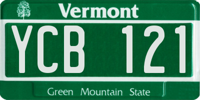 VT license plate YCB121