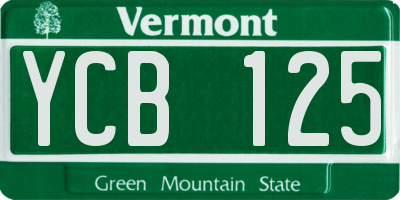 VT license plate YCB125