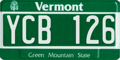 VT license plate YCB126
