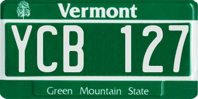 VT license plate YCB127