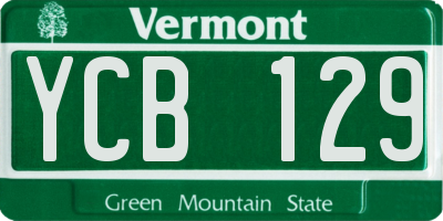 VT license plate YCB129