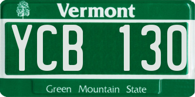 VT license plate YCB130