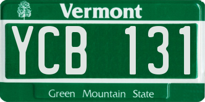 VT license plate YCB131