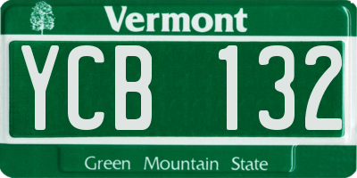 VT license plate YCB132