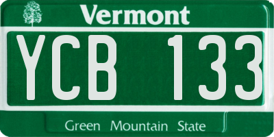 VT license plate YCB133