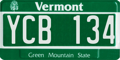 VT license plate YCB134