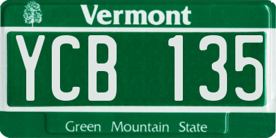 VT license plate YCB135