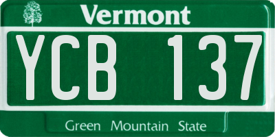 VT license plate YCB137