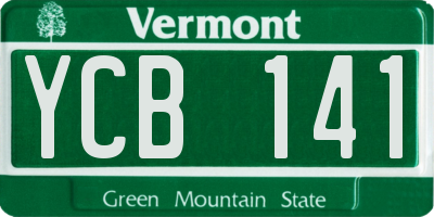 VT license plate YCB141