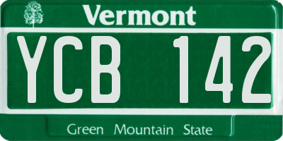 VT license plate YCB142