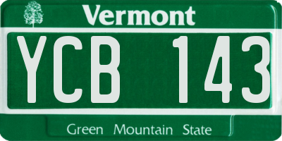VT license plate YCB143