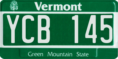 VT license plate YCB145