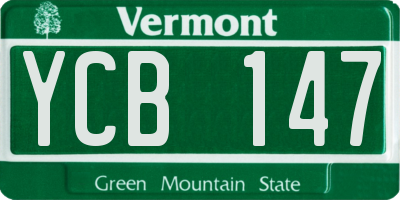 VT license plate YCB147