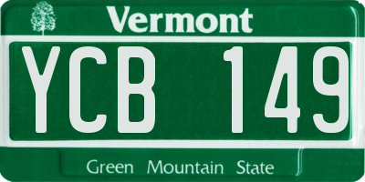 VT license plate YCB149