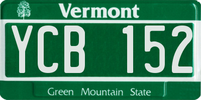 VT license plate YCB152