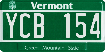 VT license plate YCB154