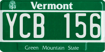VT license plate YCB156