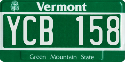 VT license plate YCB158