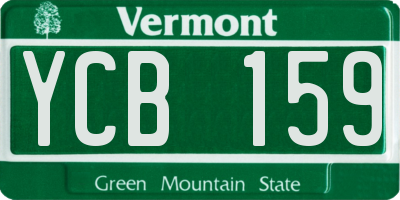 VT license plate YCB159