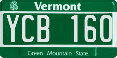 VT license plate YCB160